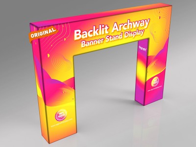 Custom LED Backlit Trade Show N-Shaped Rectangular Prism Archway Banner Stand Display Custom LED Backlit Trade Show N-Shaped Rectangular Prism Archway Banner Stand Display