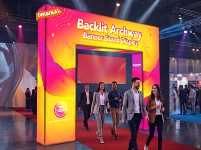 Custom LED Backlit Trade Show N-Shaped Rectangular Prism Archway Banner Stand Display Custom LED Backlit Trade Show N-Shaped Rectangular Prism Archway Banner Stand Display