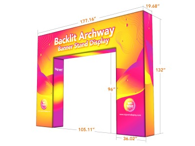 Custom LED Backlit Trade Show N-Shaped Rectangular Prism Archway Banner Stand Display Custom LED Backlit Trade Show N-Shaped Rectangular Prism Archway Banner Stand Display