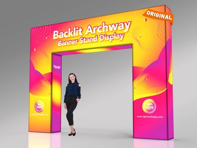 Custom LED Backlit Trade Show N-Shaped Rectangular Prism Archway Banner Stand Display Custom LED Backlit Trade Show N-Shaped Rectangular Prism Archway Banner Stand Display
