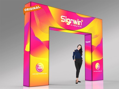 Custom LED Backlit Trade Show N-Shaped Rectangular Prism Archway Banner Stand Display Custom LED Backlit Trade Show N-Shaped Rectangular Prism Archway Banner Stand Display