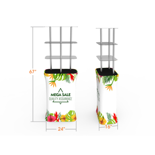 Rectangular Display Tower Counter with Fabric Printing
