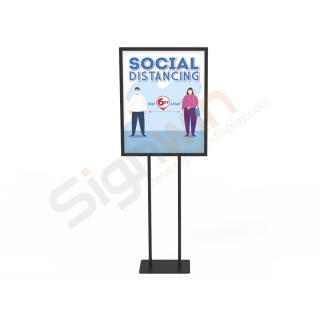 Social Distancing Poster Floor Display Stand Graphic Print 01