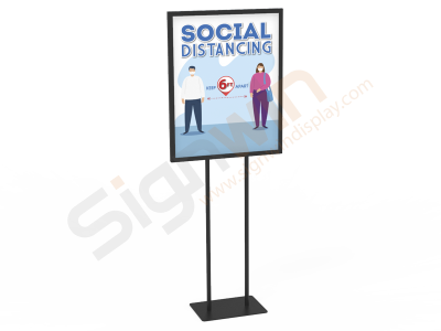 Social Distancing Poster Floor Display Stand Graphic Print 01