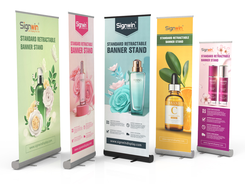 33x81 Aluminum Retractable Roll Up Banner Stand Trade Show Display  Portable