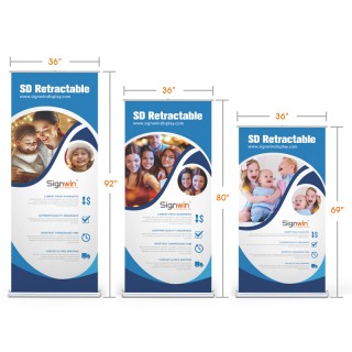 Custom SD Retractable Banner Stand with Silver Wide Cloud Base