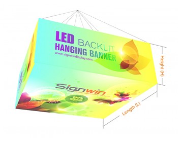 Custom Square Quad Flamboyant LED Backlit Tradeshow Hanging Sign