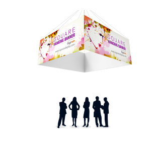 Square Quad Hanging Banner Full Color Printing for Fairs
