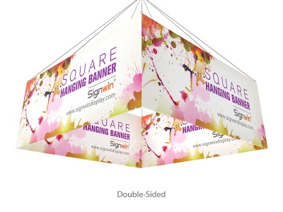 Square Quad Hanging Banner Full Color Printing for Fairs