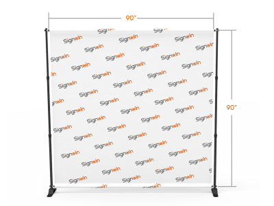 Adjustable Step and Repeat Teleconference Video Backdrop Telescopic Tension Fabric Display