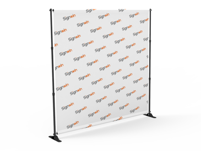 Adjustable Step and Repeat Teleconference Video Backdrop Telescopic Tension Fabric Display