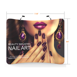 Custom 10ft Curved & Collapsible Tension Fabric Trade Show Backwall Display
