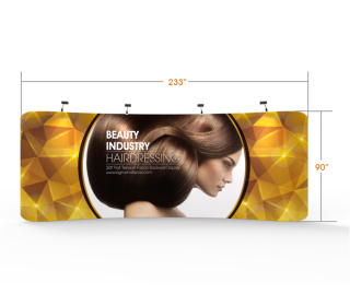 Custom 20ft Curved & Gorgeous Tension Fabric Trade Show Backwall Display