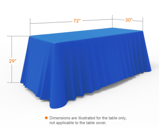 6ft Unprinted Blue Versatile Loose Table Throw with Round Corners