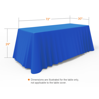 6ft Unprinted Blue Versatile Loose Table Throw with Round Corners