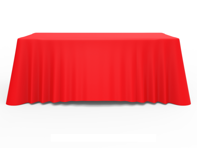 6ft Unprinted Red Versatile Loose Table Throw with Round Corners