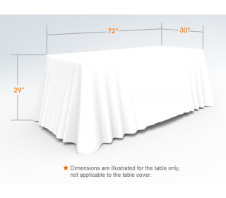 6ft Unprinted White Versatile Loose Table Throw with Round Corners