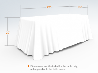 6ft Unprinted White Versatile Loose Table Throw with Round Corners
