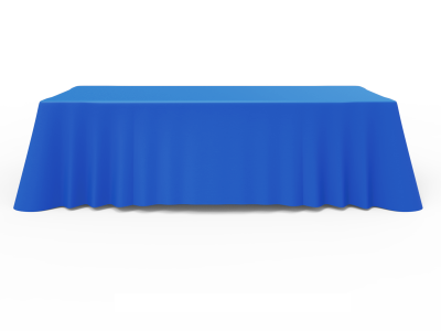 8ft Unprinted Blue Versatile Loose Table Throw with Round Corners