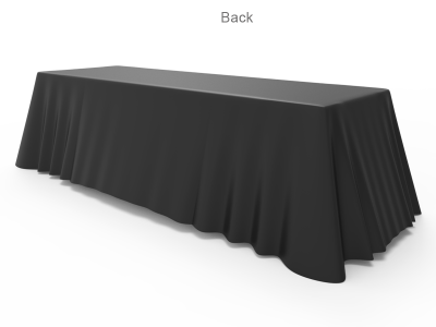 8ft Unprinted Black Versatile Loose Table Throw with Round Corners