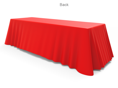 8ft Unprinted Red Versatile Loose Table Throw with Round Corners