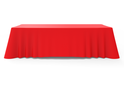 8ft Unprinted Red Versatile Loose Table Throw with Round Corners