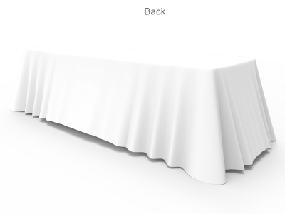 8ft Unprinted White Versatile Loose Table Throw with Round Corners