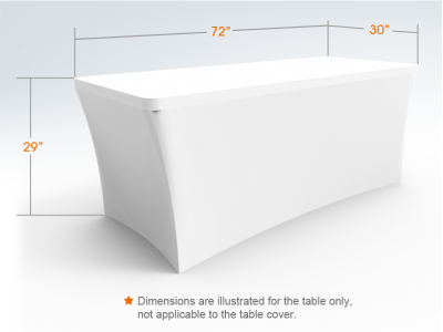 6ft Unprinted White Stretch Fit Open Back Table Cover