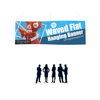 Waved Flat Hanging Banner Logo Printing for Fairs