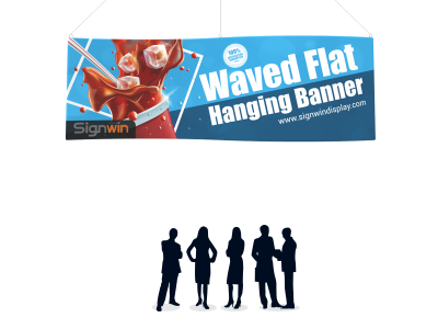 Waved Flat Hanging Banner Logo Printing for Fairs
